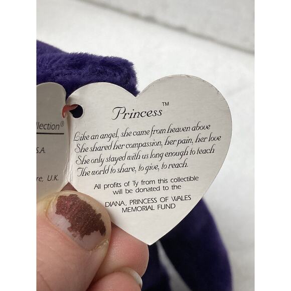 Vintage 1997 Princess Diana Beanie Baby in Protective Case Made in China - Picture 16 of 16